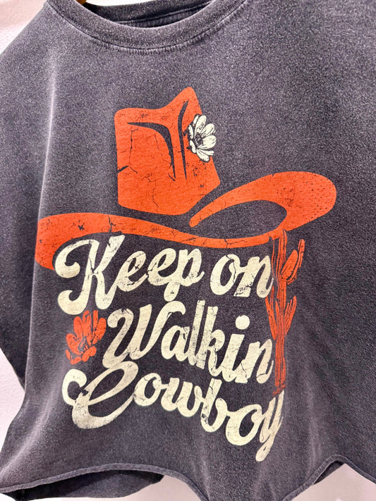 Keep On Walkin' Cowboy Crop Tee