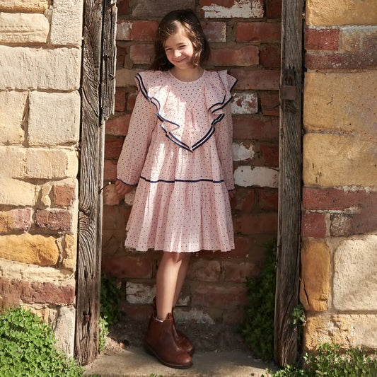 Strawberry Cream Polka Dot Raphaela Dress