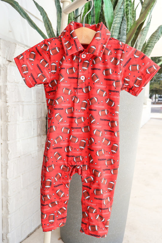 Banks Performance Touchdown Print Polo Romper