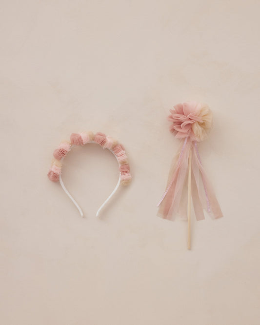 Pink Ombre Pom Pom Crown + Wand