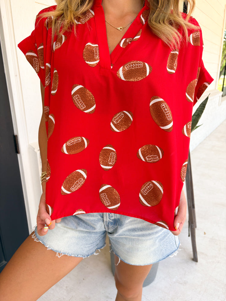 Go Red Emerson Placket Top