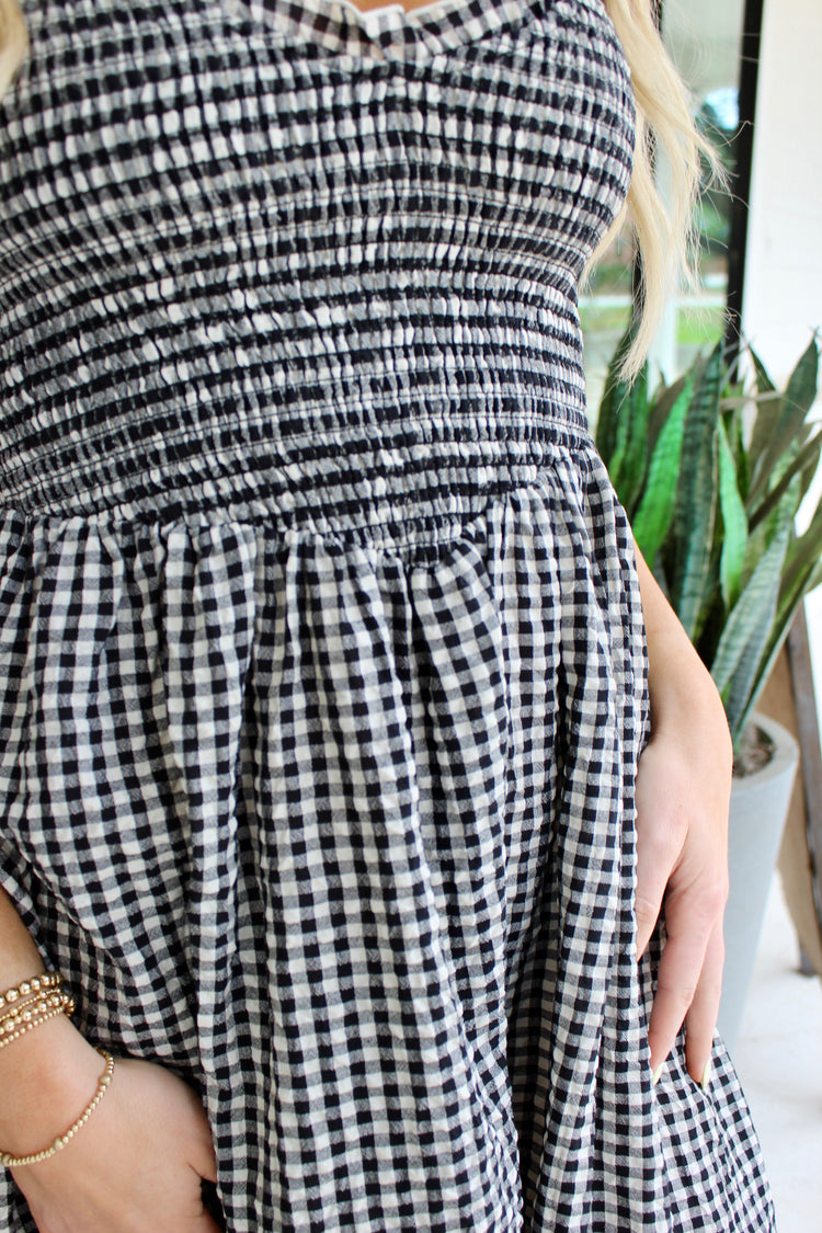 Black Check Chrissy Dress