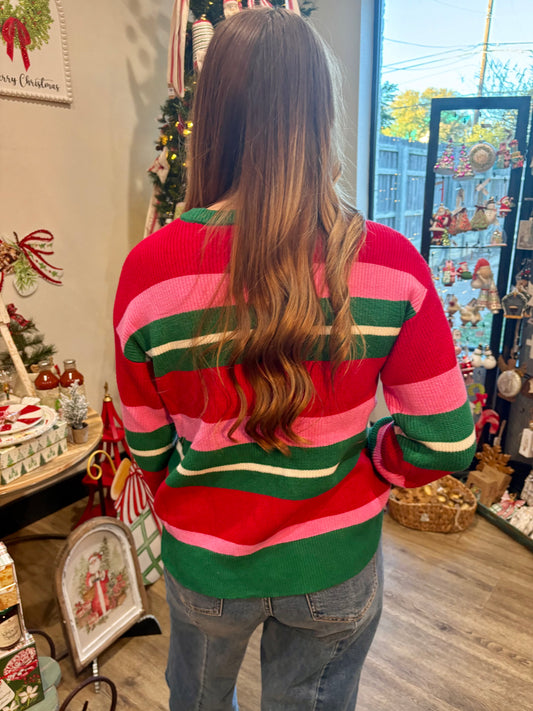Holiday Striped Logan Sweater