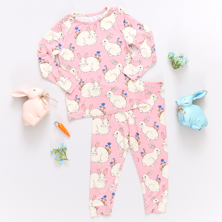 Pink Bunnies Bamboo PJ Set