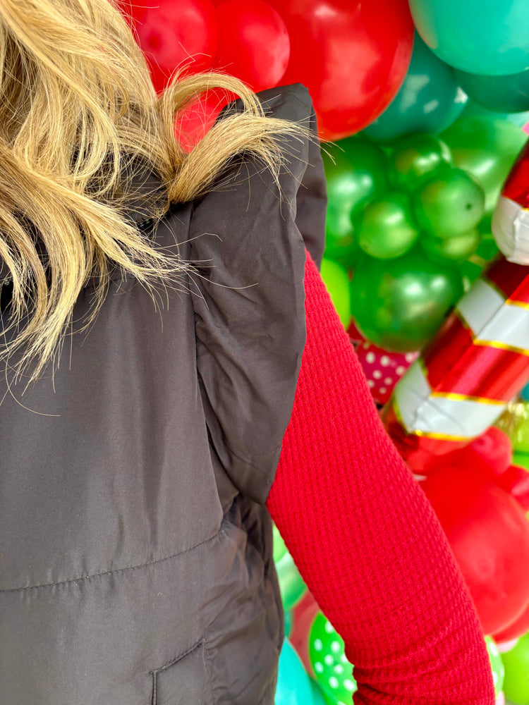 Lile Ruffle Quilted Vest