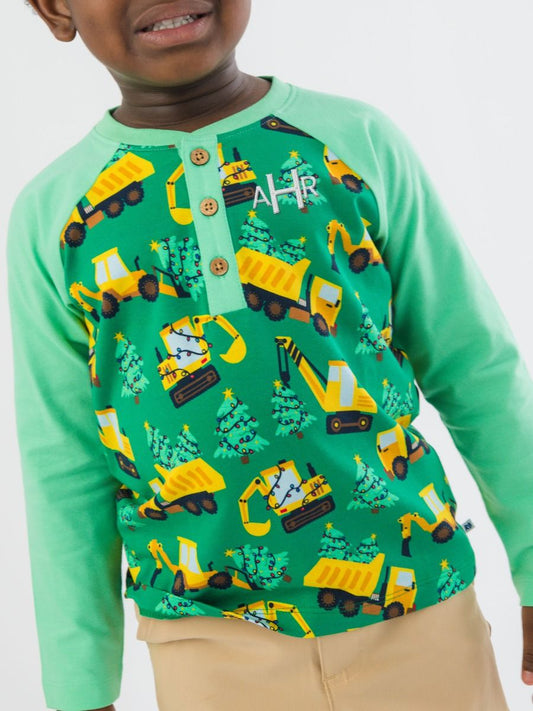 Holiday Haul LS Raglan Henley Tee