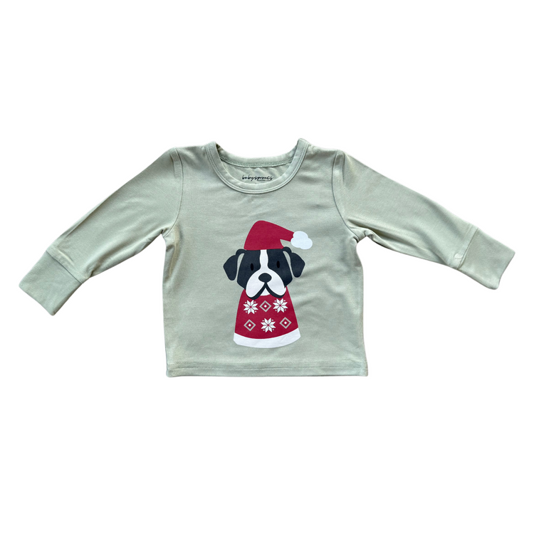 Christmas Dog Boy's LS Tee