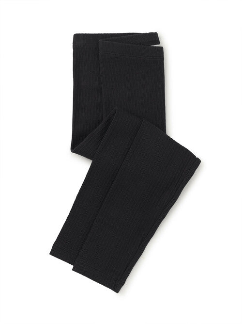 Jet Black Pointelle Leggings