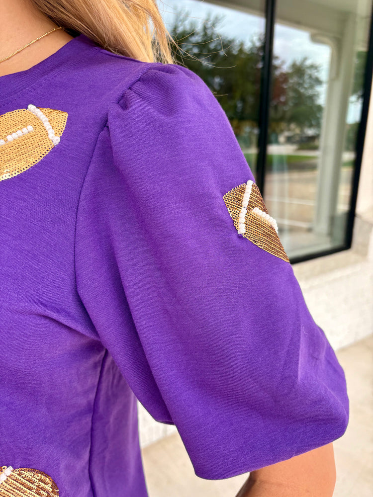 Purple/Gold Tina Football Top