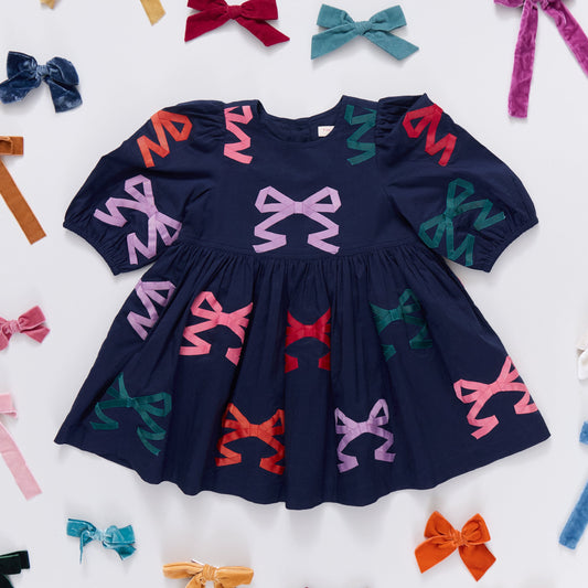 Multi Bow Applique Brooke Dress
