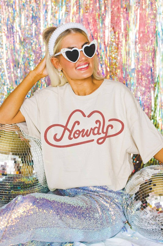 Howdy Cowboy Hat Oversized Graphic Tee