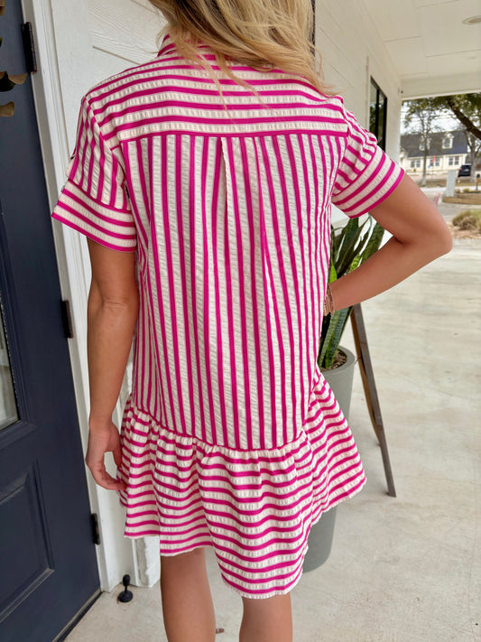 Taking Compliments Striped Dress