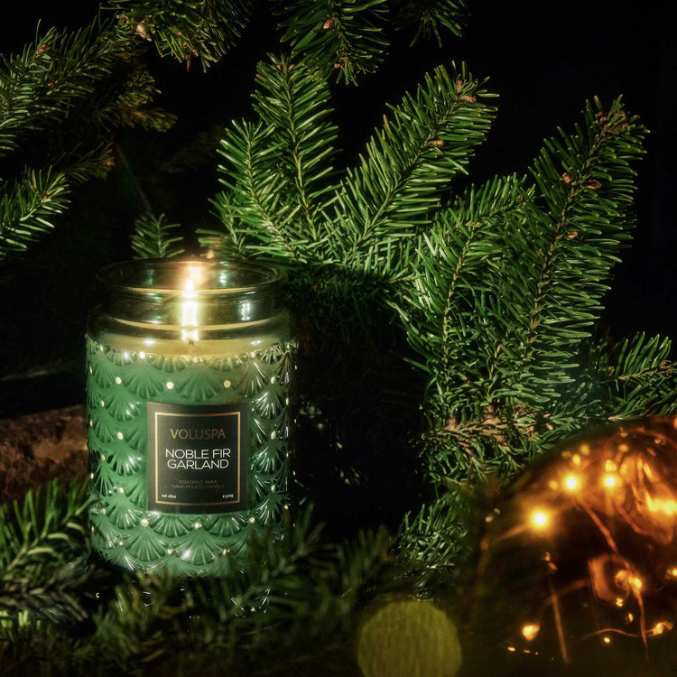 Voluspa Noble Fir Garland 18oz Large Jar Candle