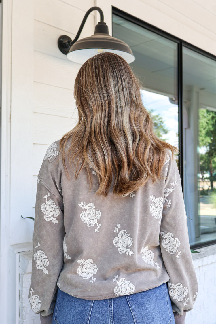 A Reason To Stay Embroidery Sweatshirt