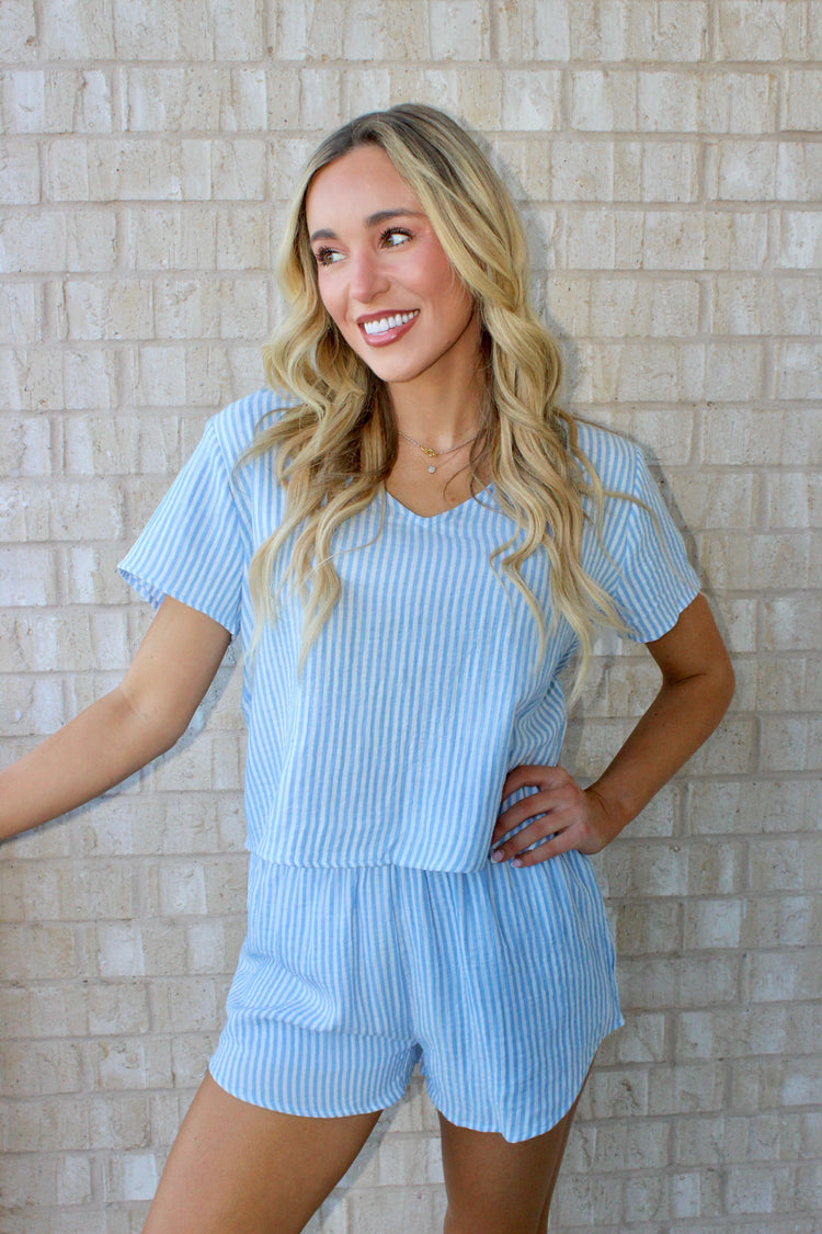 Blue Gauze Stripe Set