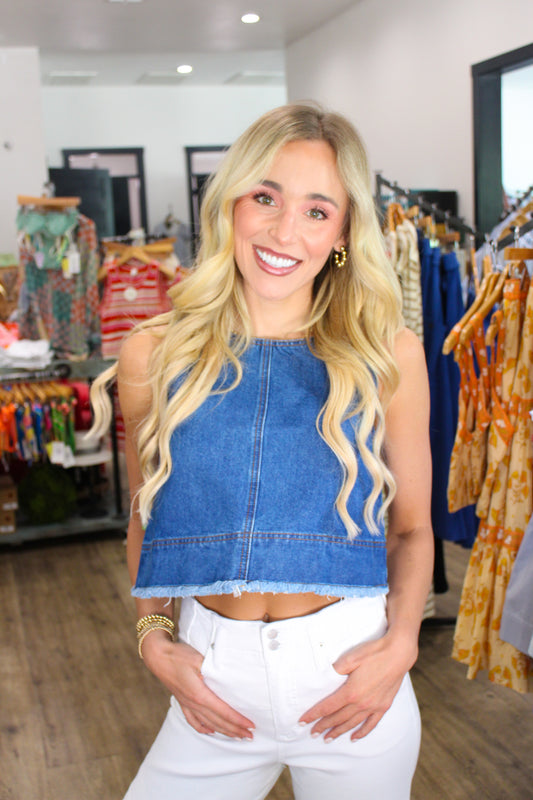 Ain't My First Rodeo Blue Jean Top