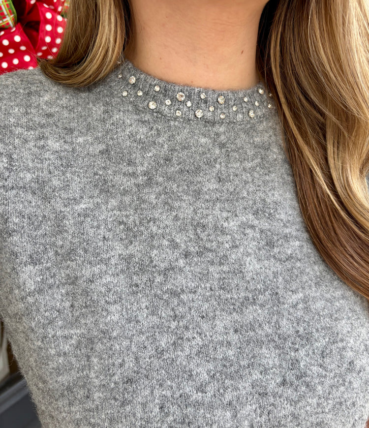 Byomea Rhinestone SS Sweater