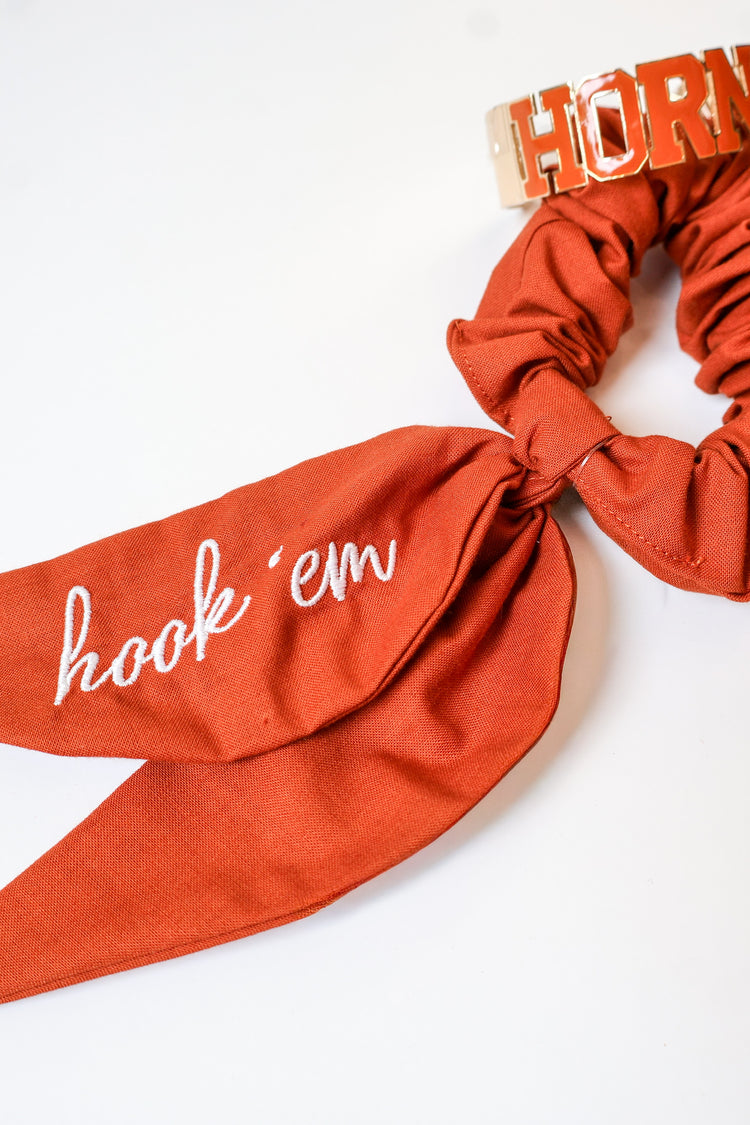 Game Day Embroidered Scrunchie w/Tails