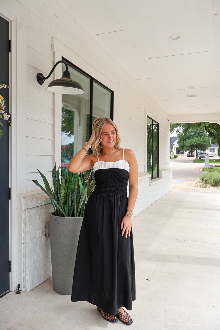 Caught Your Attention Black Midi Dress