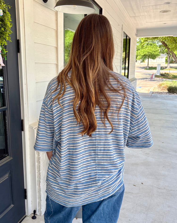 All Love Stripe Pocket Tee