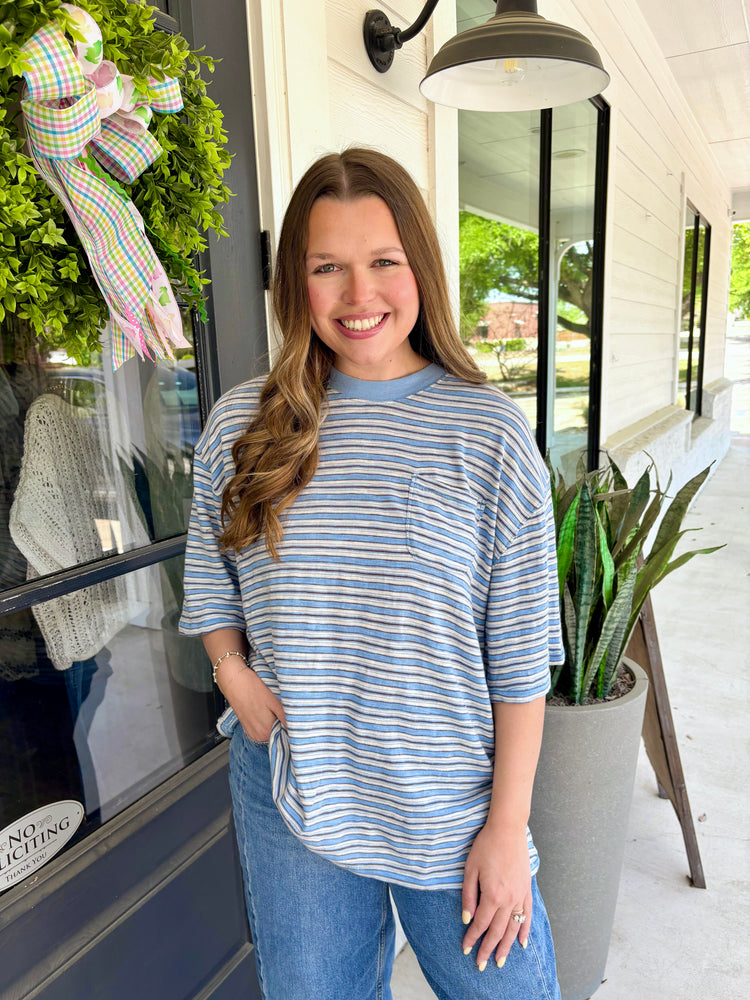 All Love Stripe Pocket Tee