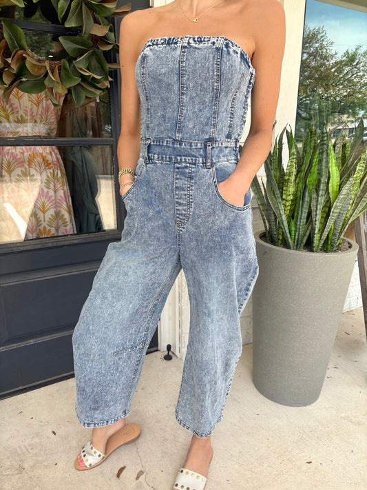 Fleetwood Vibes Strapless Barrel Jumpsuit