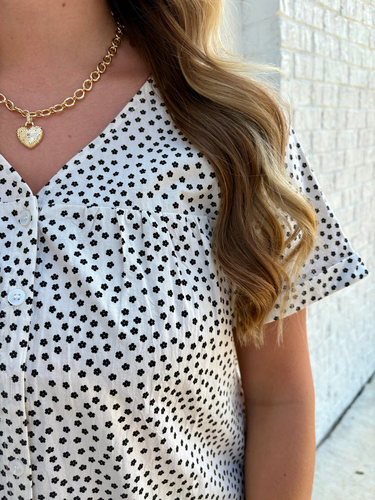 Met You In The Summer Ditsy Floral Top