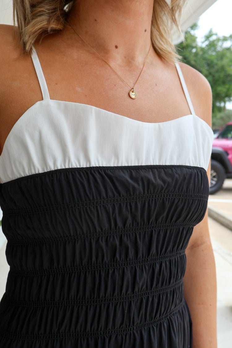 Caught Your Attention Black Midi Dress