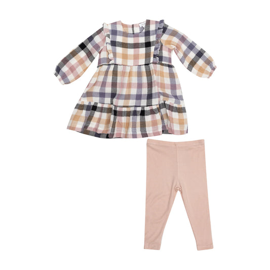 Harvest Plaid Tiered Dress & Legging