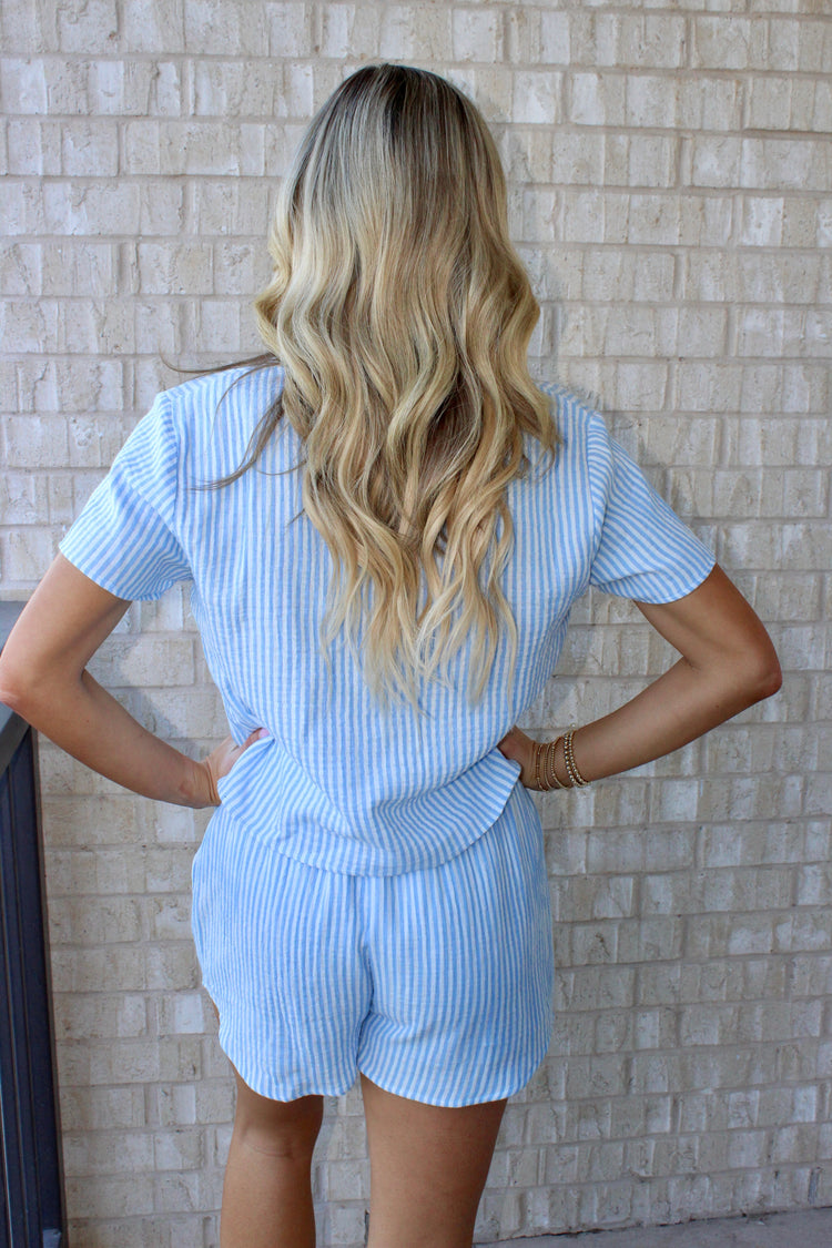 Blue Gauze Stripe Set