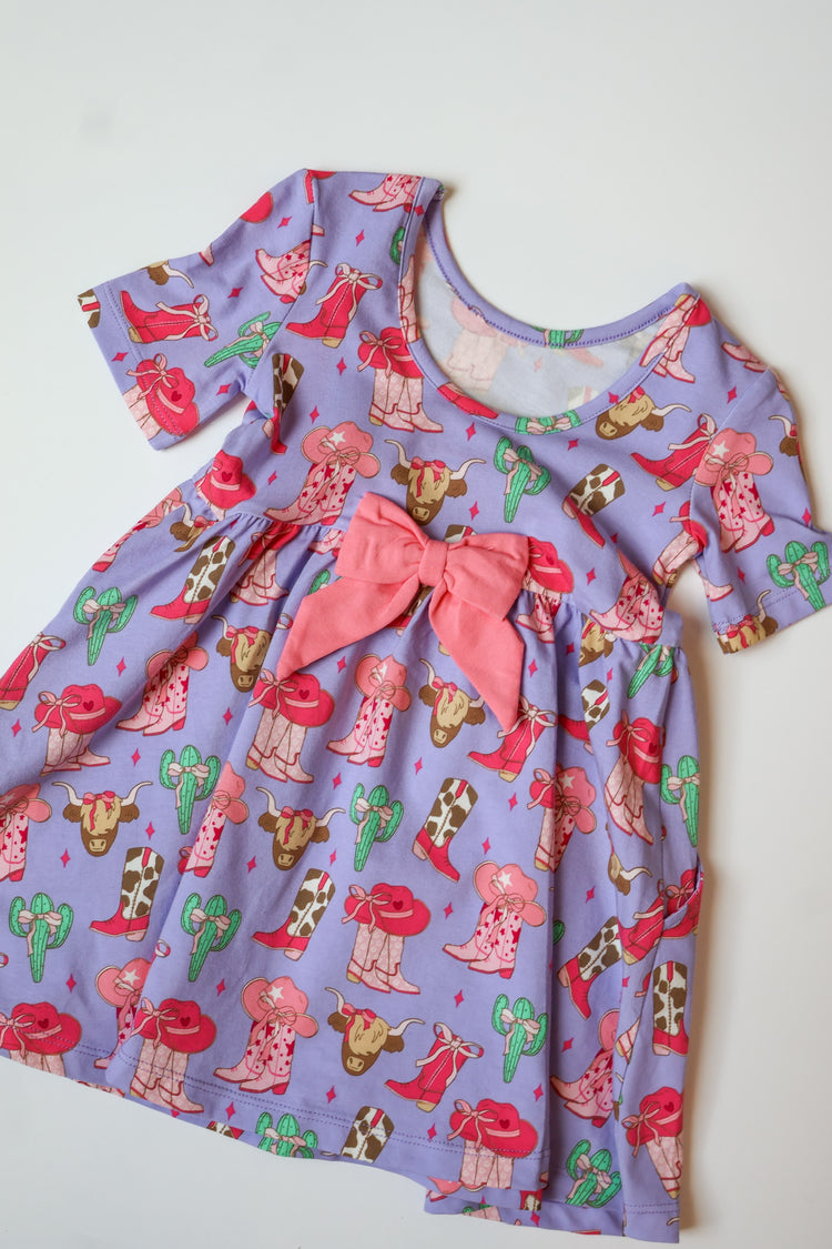 Howdy Darlin' Knit Short Sleeve Twirl Dress