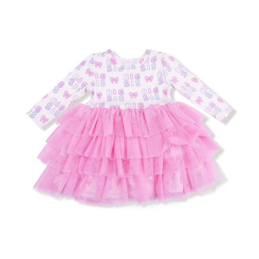 Big Sis LS Layered Tulle Dress
