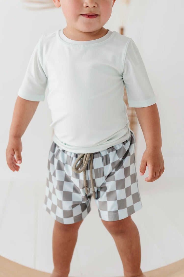 Checker In Seagrass Swim Shorts