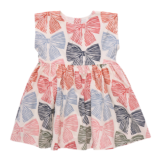 Multi Striped Bows Adaline Dress