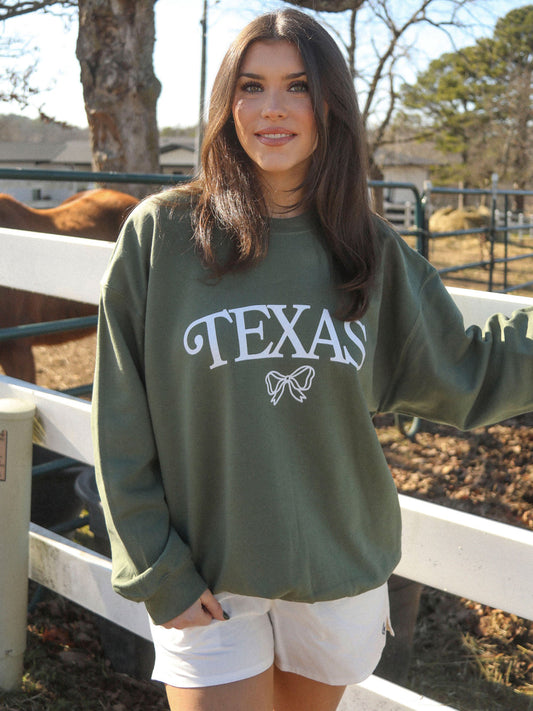 Texas Green Bow Sweatshirt