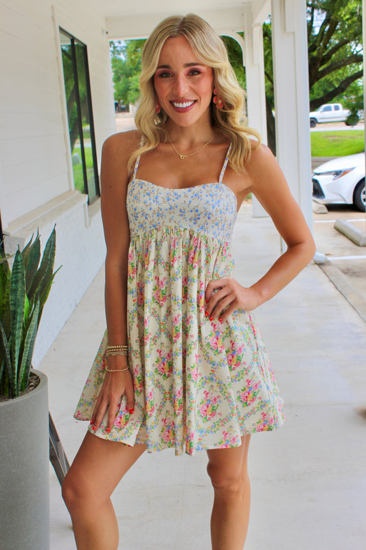 Give Me Flowers Floral Print Mini Dress