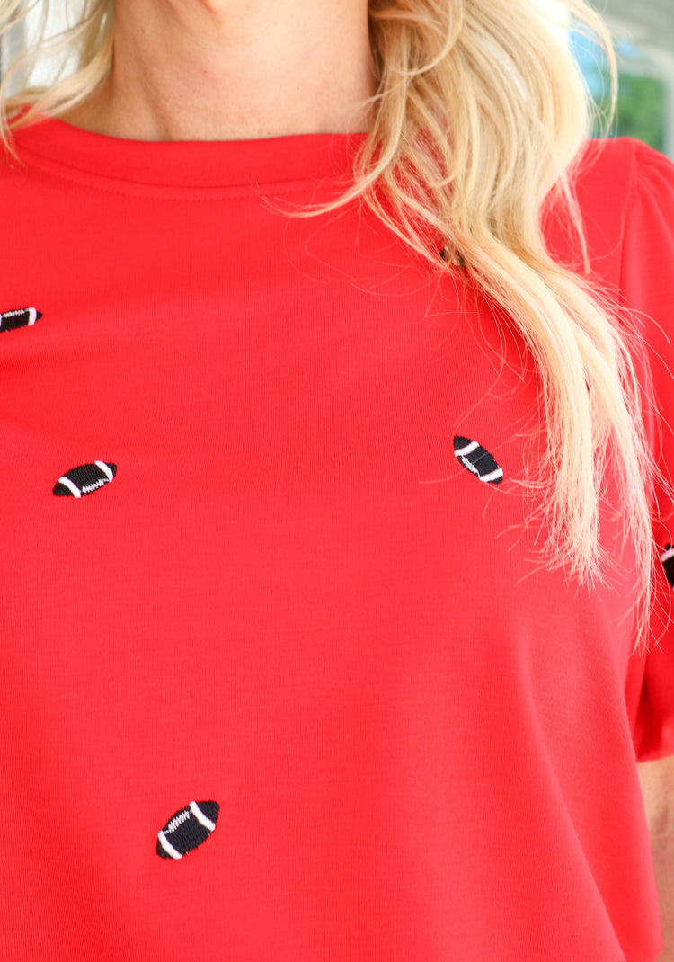 Red/Black Tina Football Top