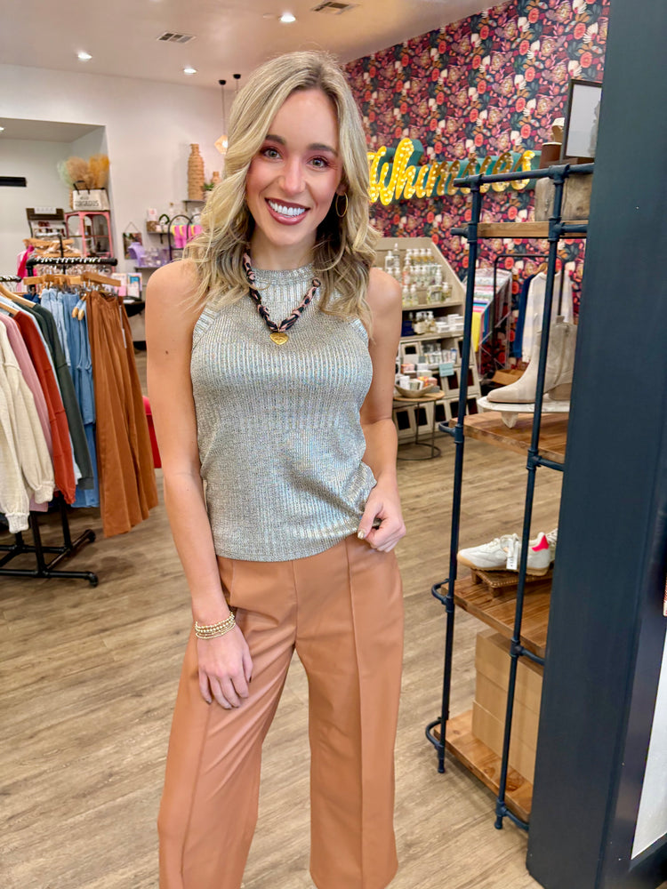 Pamela Silver Foil Tank