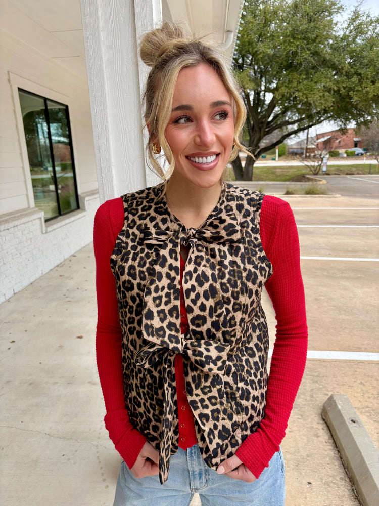 Spotted & Chic Bow Tie Closure Vest