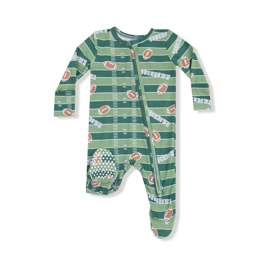 Football Field Glow in the Dark Zipper Footie