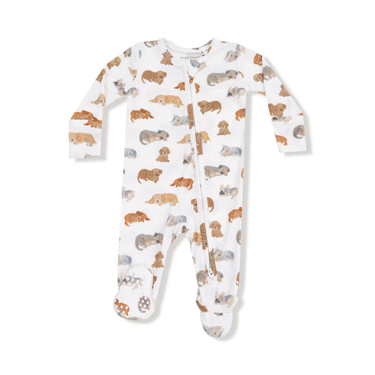 Napping Puppies Zipper Footie