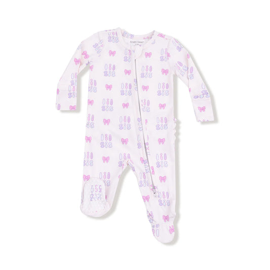 Lil Sis Zipper Ruffle Back Footie