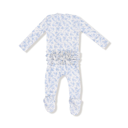 Romi Floral Ruffle Zipper Footie