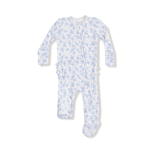 Romi Floral Ruffle Zipper Footie