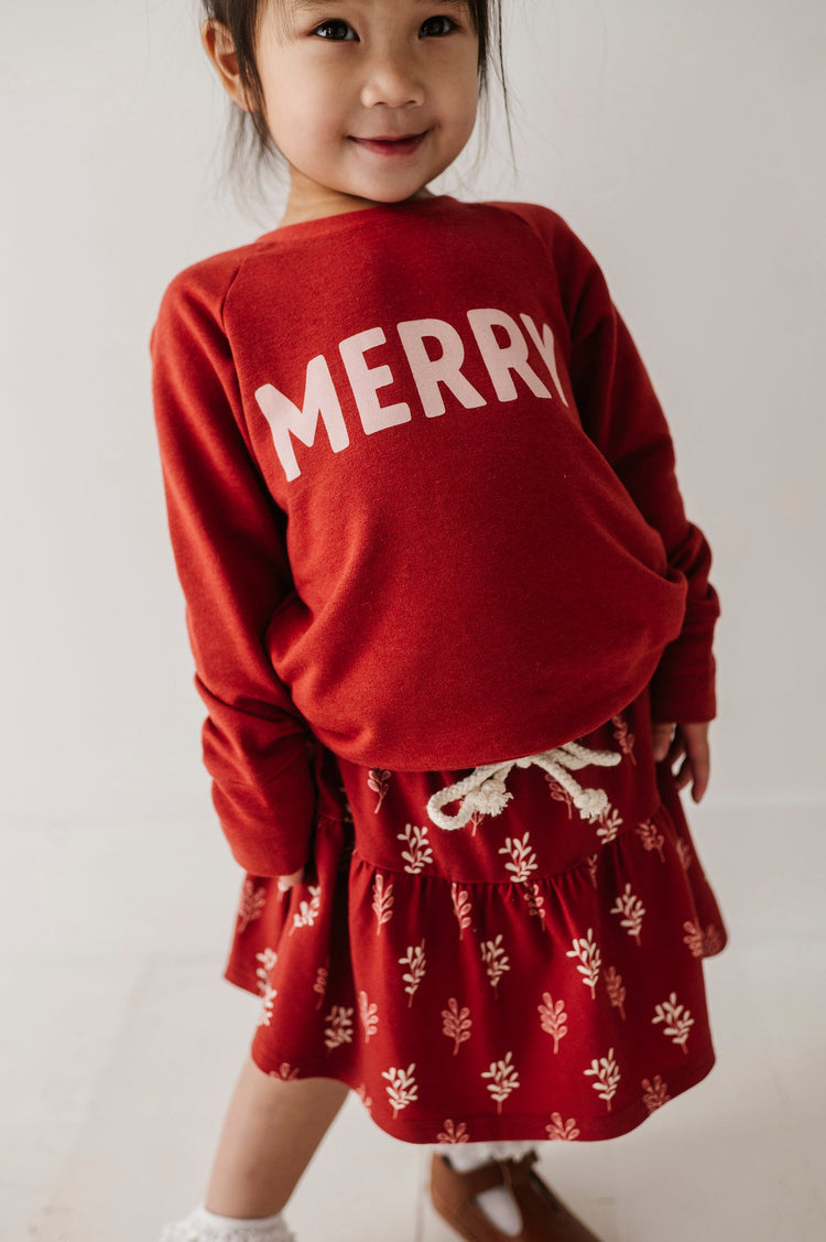 Merry in Berry Red Raglan Sweatshirt