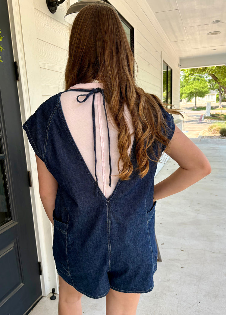 Free Fall Denim Romper