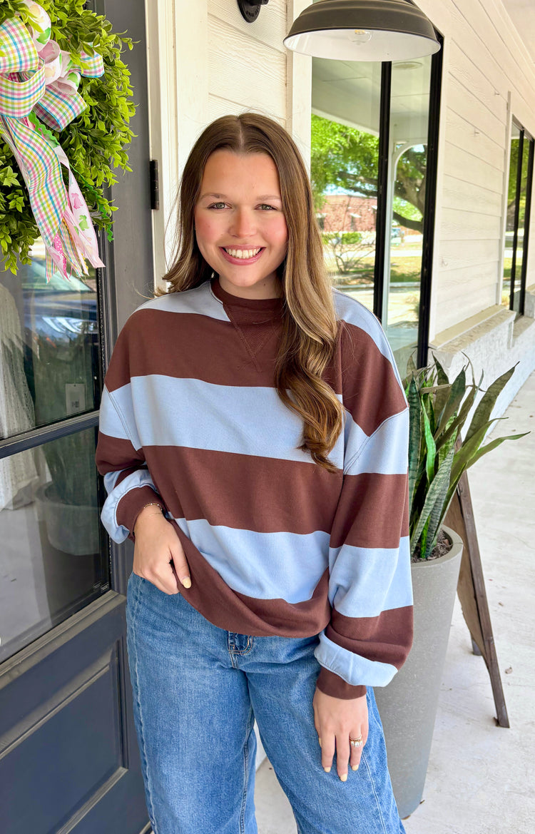 Classic Striped Oversized Crewneck