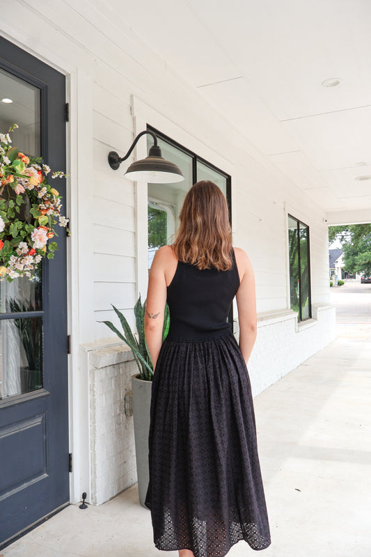Don't Blink Mixed Media Maxi Dress