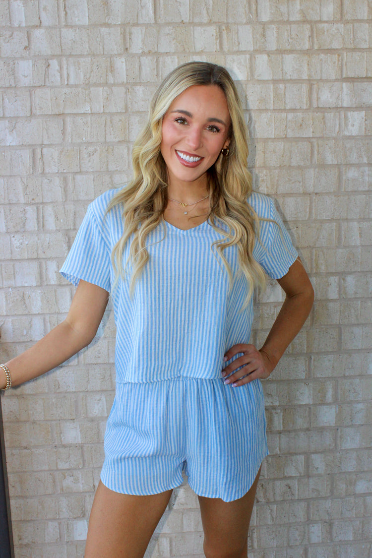 Blue Gauze Stripe Set