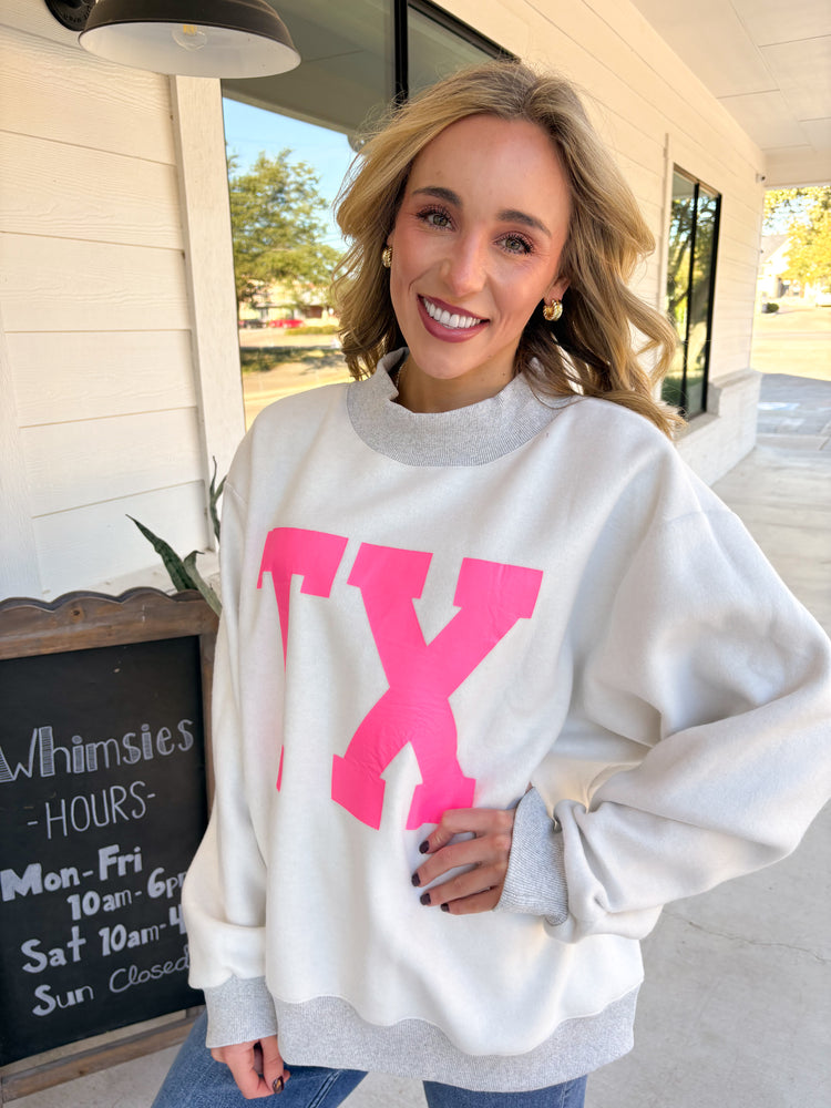 Texas Mock Neck Reversible Sweatshirt